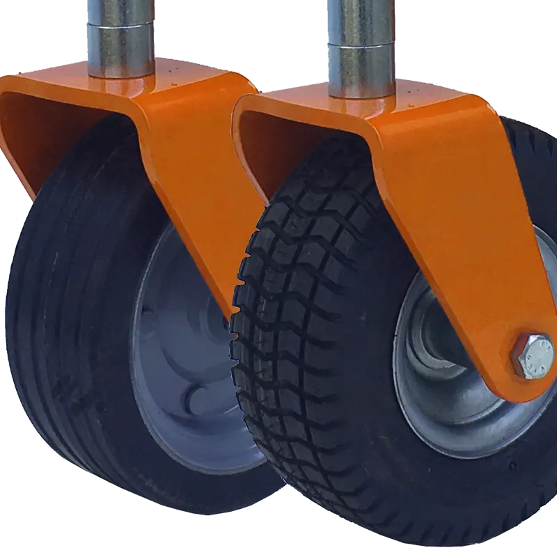 BEFCO CYCLONE C30 rubber swivel tires, providing smooth tracking over uneven terrain without scalping.