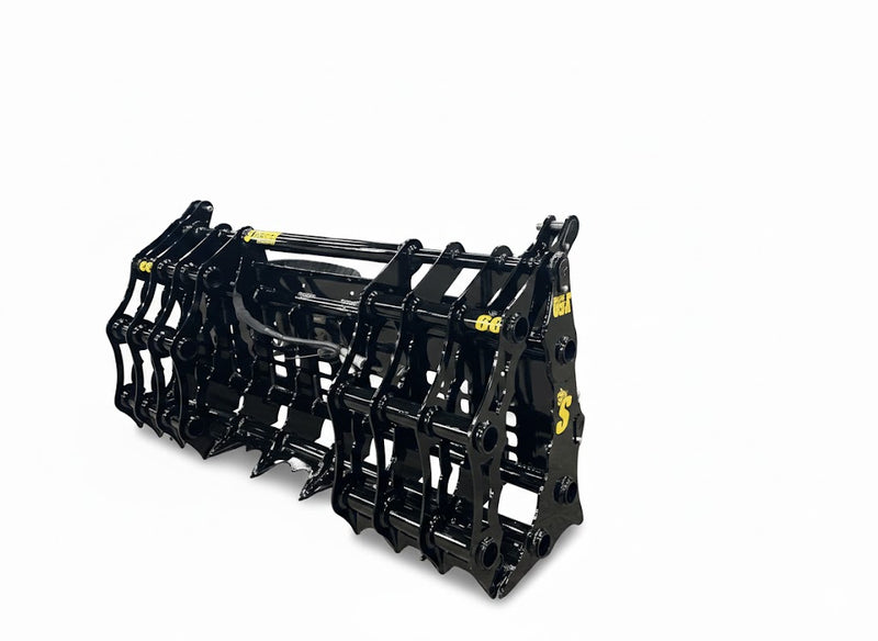 Skid Steer Root Rake Clamshell Grapple | For High Power Skid Steers | Extreme-Duty | 60" Jaw Opening