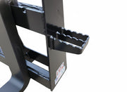 Detailed view of the fork locking mechanism on the Skid Steer Brick Guard Fork Frame, ensuring secure load handling.
