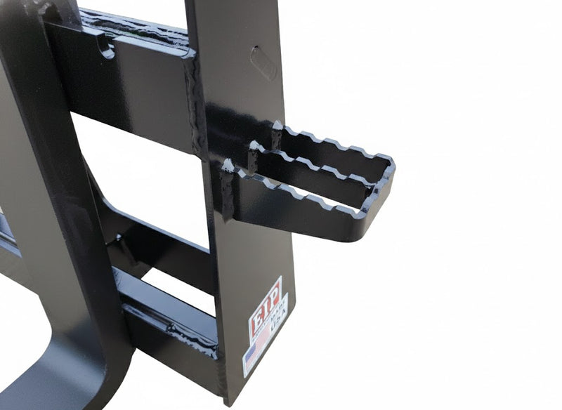 Detailed view of the fork locking mechanism on the Skid Steer Brick Guard Fork Frame, ensuring secure load handling.