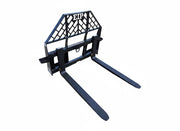 Skid Steer Brick Guard Pallet Fork Frame with 5200 lb capacity, featuring a full front brick guard and powder-coated finish.