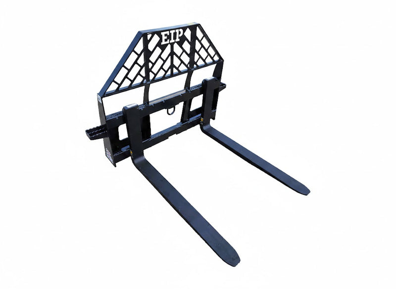 Skid Steer Brick Guard Pallet Fork Frame with 5200 lb capacity, featuring a full front brick guard and powder-coated finish.