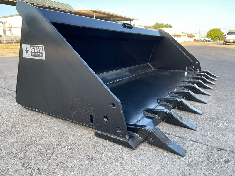 Extreme Duty Skid Steer Bucket for Skid Steer | 72"-96" | AR400 Wear Plates | Reinforced Construction | Star Industries