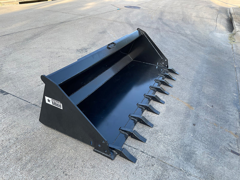 Extreme Duty Skid Steer Bucket for Skid Steer | 72"-96" | AR400 Wear Plates | Reinforced Construction | Star Industries