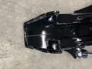 Zoom in of black metal machine part