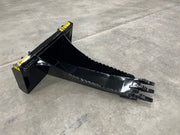 Side angle of Tractor Stump Bucket highlighting the serrated side plates and robust construction.