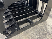 Zoom in of black metal machine part