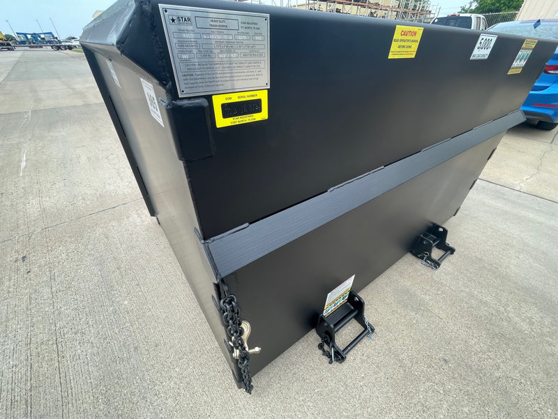 Trash Hopper for Forklift | 5′-7′ | 3/16" Steel | Universal Fork Pocket | Star Industries