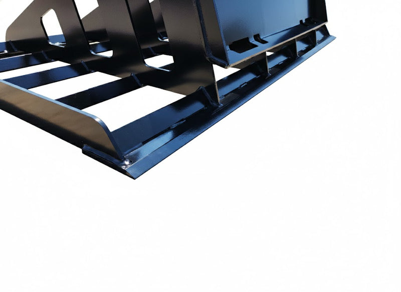 Close-up of EIP Land Plane's dual cutting edges, showcasing durable steel construction for efficient grading.
