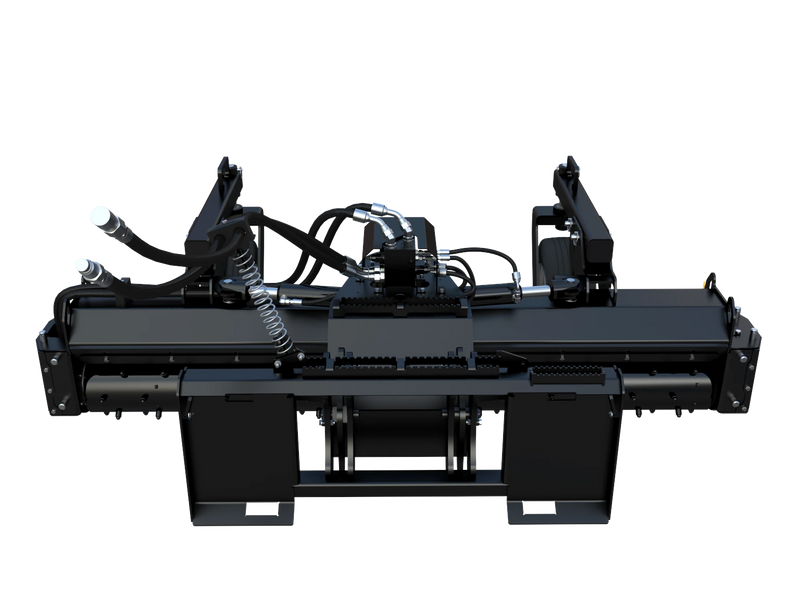 Rear view of Stinger Attachments Soil Conditioner showcasing the direct drive system and sealed bearings.