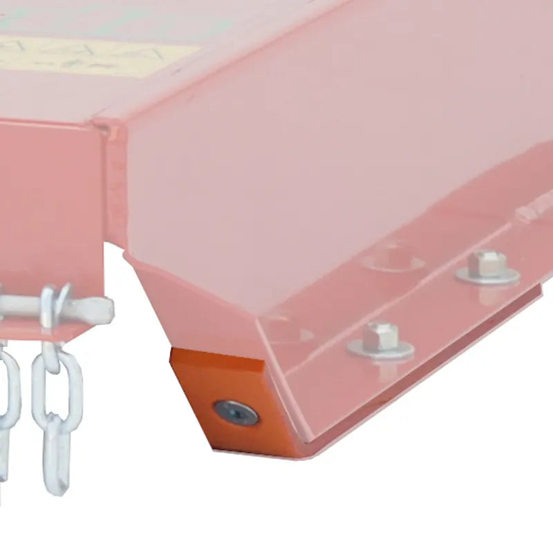 BEFCO TORNADO RHD rotary cutter's replaceable side skids, designed for durability on rocky terrain.