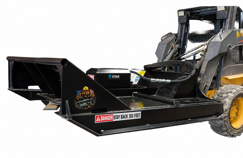 Brush Cutter for Skid Steer | 72" Width | 6" Max Cut | 100 HP Gearbox | Star Industries