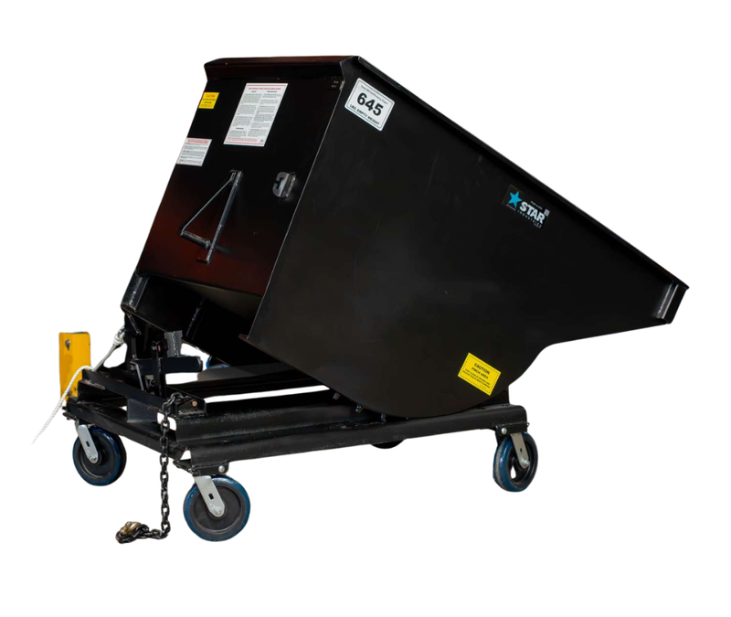 Self-Dumping Trash Hopper for Forklifts | 0.5-2.5 Cu Yd | 4,000 Lb Capacity | Steel Plate Construction | Star Industries