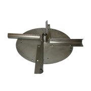 Stainless steel spreader disc of BEFCO spreader, designed to resist corrosion and maintain consistent performance.