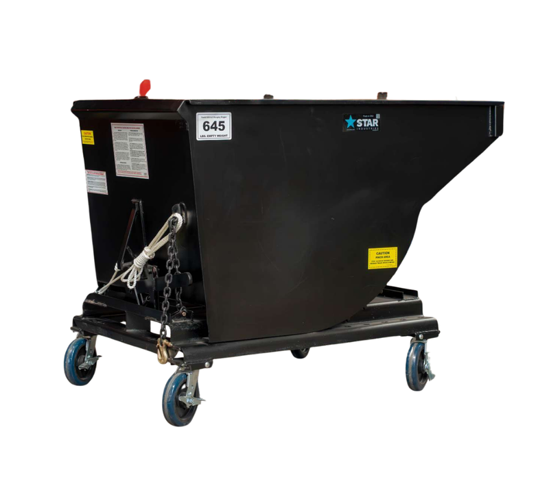 Self-Dumping Trash Hopper for Forklifts | 0.5-2.5 Cu Yd | 4,000 Lb Capacity | Steel Plate Construction | Star Industries