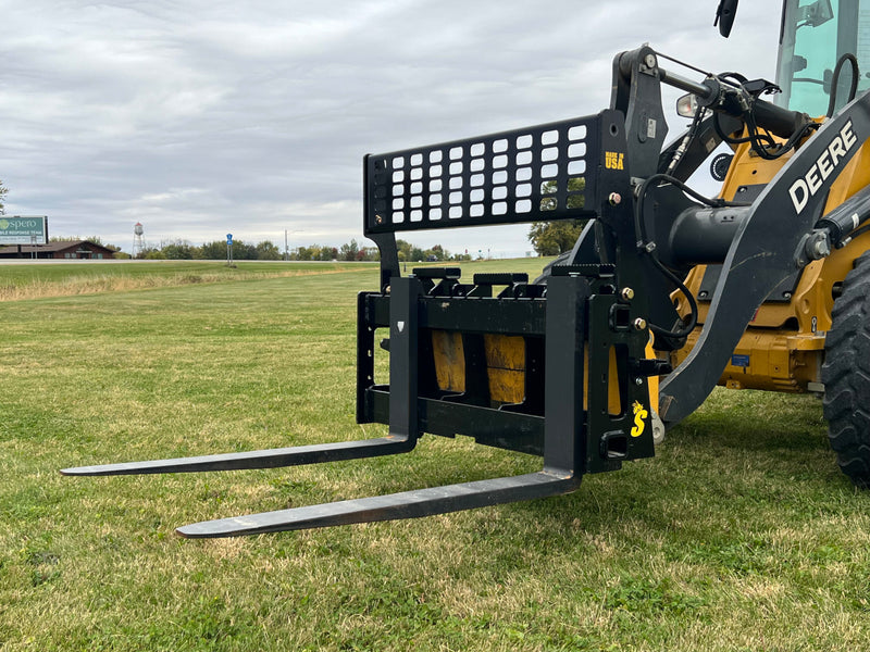 Wheel Loader Pallet Forks Attachment – Solid Back Frame Heavy-Duty Material Handling