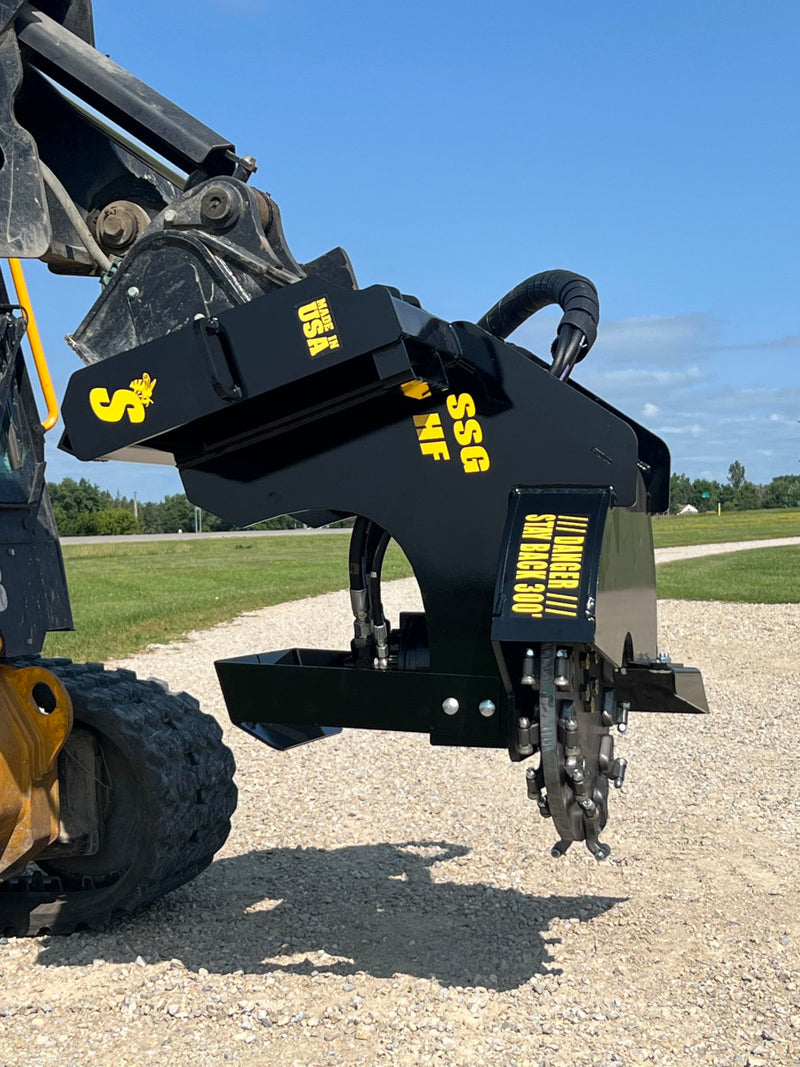 Stump Grinder for Skid Steer | 25" Cutting Wheel | Cuts 8" Below Grade | Stinger Attachments
