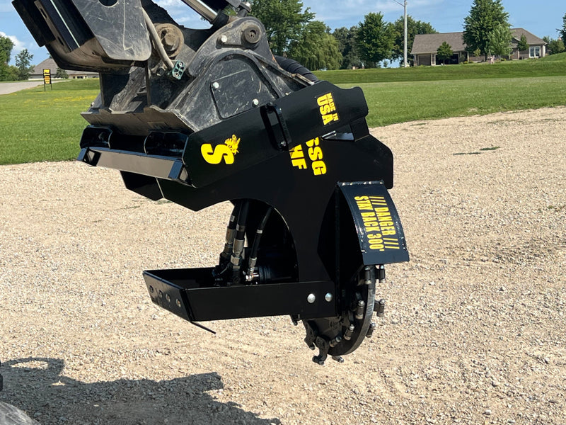 Stump Grinder for Skid Steer | 25" Cutting Wheel | Cuts 8" Below Grade | Stinger Attachments