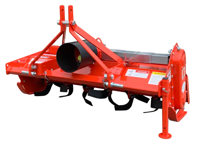 Rear view of BEFCO TILL-RITE T30 rotary tiller showing PTO driveline and robust construction.