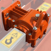 Close-up of BEFCO TILL-RITE T30 gearbox, showcasing high-strength steel gears and cooling fins.