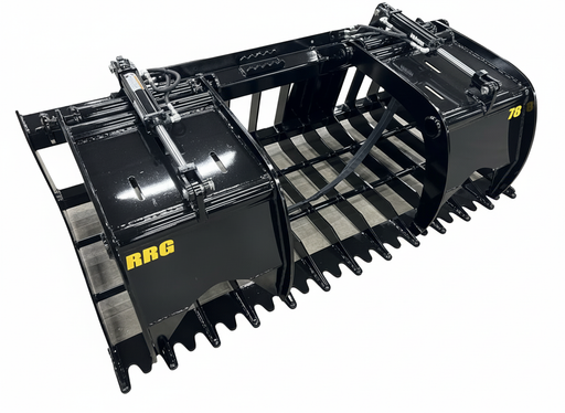 Black RRG 78 Stinger Attachment detached from tractor