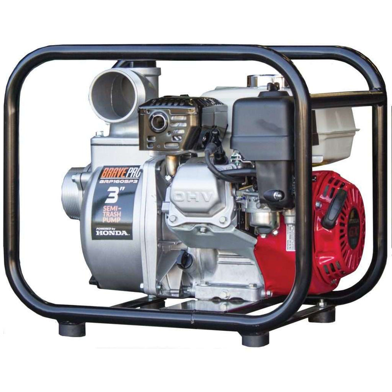 4 Inch Semi-Trash Water Pump for Dewatering | 259 GPM | Honda GX160 Engine | Brave