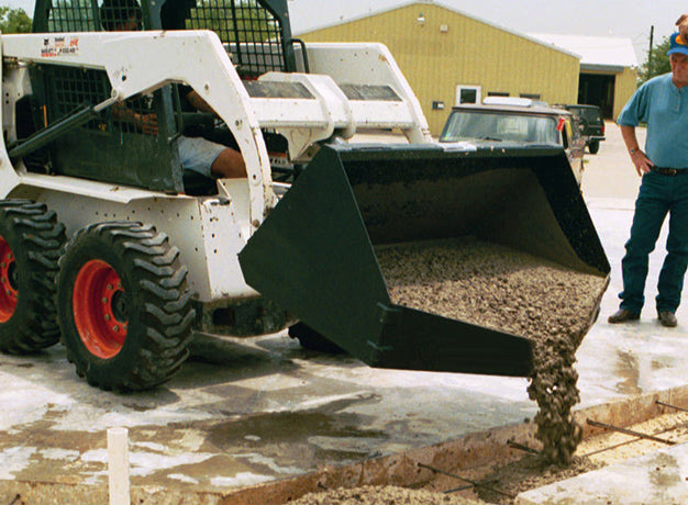 Concrete Placement Bucket for Skid Steer | 1/2-3/4 cuyd | Reinforced Steel | Adjustable Chute | Star Industries