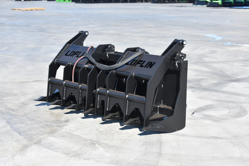 Vertical Grapple | Skid Steer Attachment | Hydraulic | 1-1/2" Independent Tines | 2" x 10" Cylinders | Quick Attach | 60"–84"