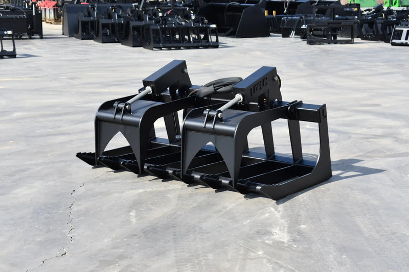 Medium Duty Root Grapple | Skid Steer Attachment | Hydraulic | Up to 50 HP | Independent Tines | 3/8" Steel | Quick Attach | 60"–72"
