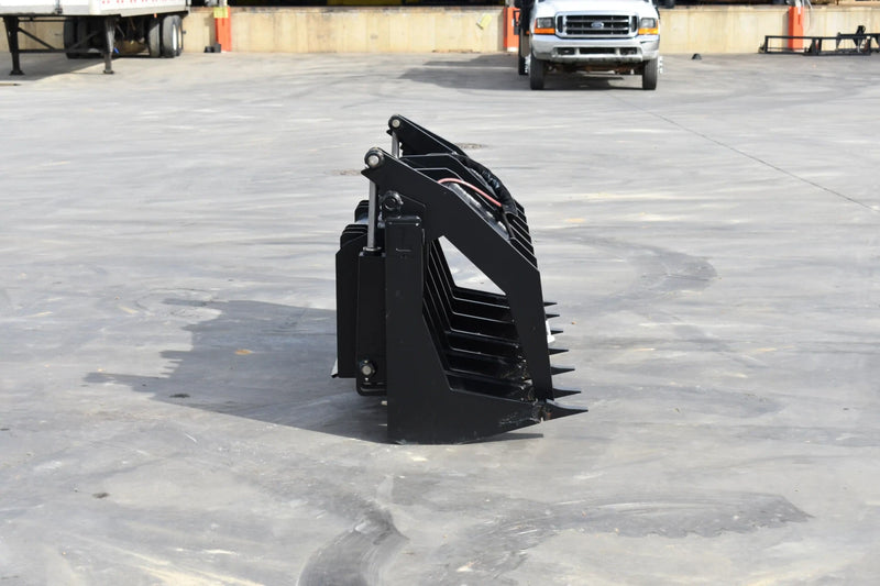 Heavy Duty Vertical Grapple | Skid Steer Attachment | Hydraulic | 1-1/2" Independent Tines | 2" x 10" Cylinders | Quick Attach | 72"–84"