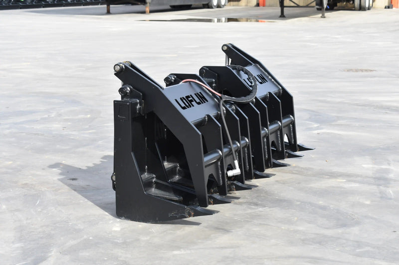 Heavy Duty Vertical Grapple | Skid Steer Attachment | Hydraulic | 1-1/2" Independent Tines | 2" x 10" Cylinders | Quick Attach | 72"–84"