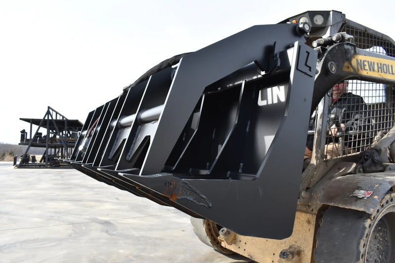 Heavy Duty Vertical Grapple | Skid Steer Attachment | Hydraulic | 1-1/2" Independent Tines | 2" x 10" Cylinders | Quick Attach | 72"–84"