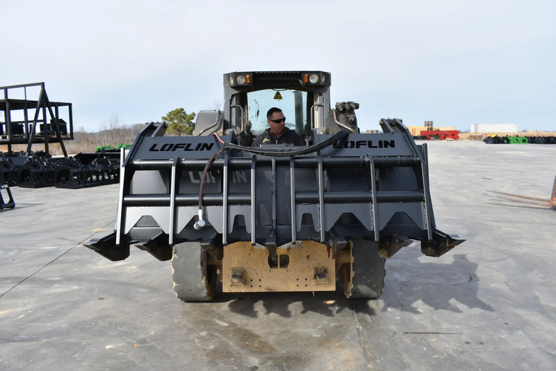 Heavy Duty Vertical Grapple | Skid Steer Attachment | Hydraulic | 1-1/2" Independent Tines | 2" x 10" Cylinders | Quick Attach | 72"–84"