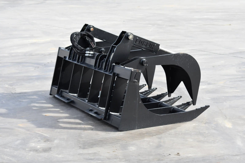 Standard Duty Root Grapple | Skid Steer Attachment | Hydraulic | Up to 75 HP | 9,500 lb Grapple Force | Independent Tines | 1/2" Steel | Quick Attach | 60"–84"