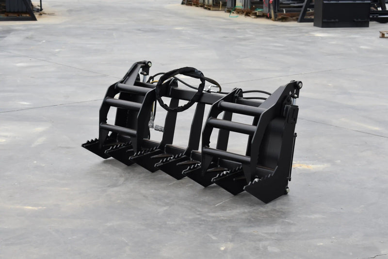 Vertical Root Grapple | Compact Tractor Attachment | Hydraulic | Independent Tines | 3/8" Steel | 9"–12" Tine Spacing | Quick Attach | 60"–72"