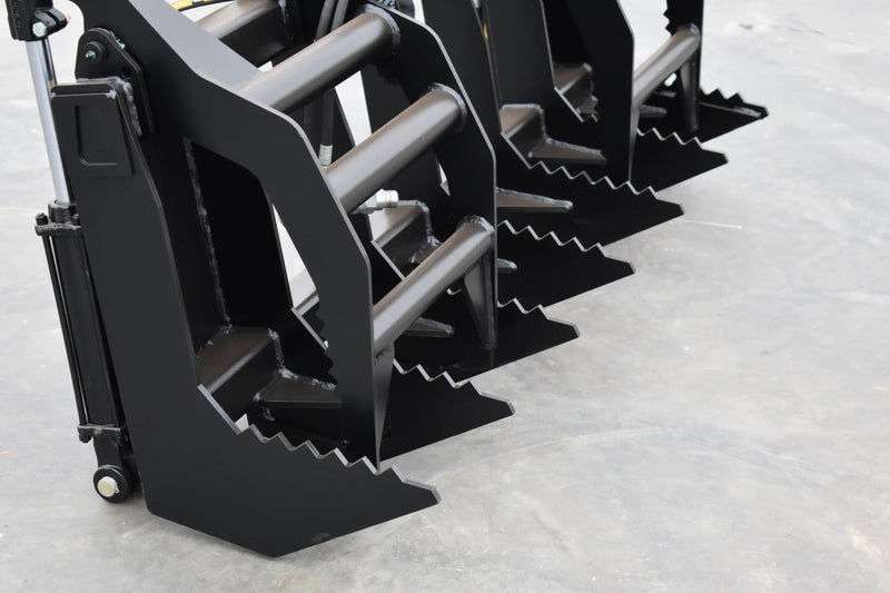 Vertical Root Grapple | Compact Tractor Attachment | Hydraulic | Independent Tines | 3/8" Steel | 9"–12" Tine Spacing | Quick Attach | 60"–72"