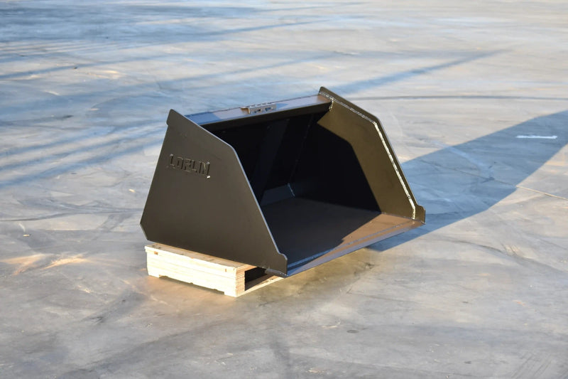 Litter Bucket | Mini Skid Steer Attachment | High Capacity | 3/16" Steel | 1/2" x 4" Cutting Edge | Wear Bars | Toro Dingo & Bobcat MT50 Compatible | 36"–54"