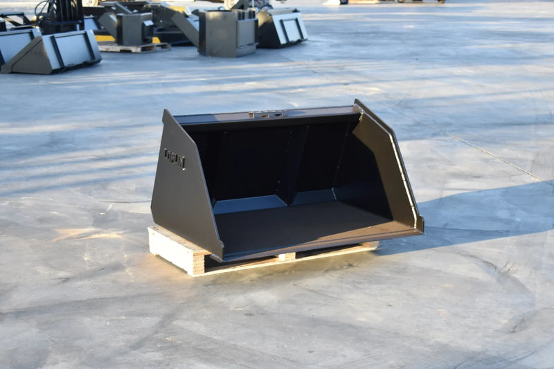 Litter Bucket | Mini Skid Steer Attachment | High Capacity | 3/16" Steel | 1/2" x 4" Cutting Edge | Wear Bars | Toro Dingo & Bobcat MT50 Compatible | 36"–54"