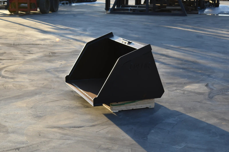 Litter Bucket | Mini Skid Steer Attachment | High Capacity | 3/16" Steel | 1/2" x 4" Cutting Edge | Wear Bars | Toro Dingo & Bobcat MT50 Compatible | 36"–54"