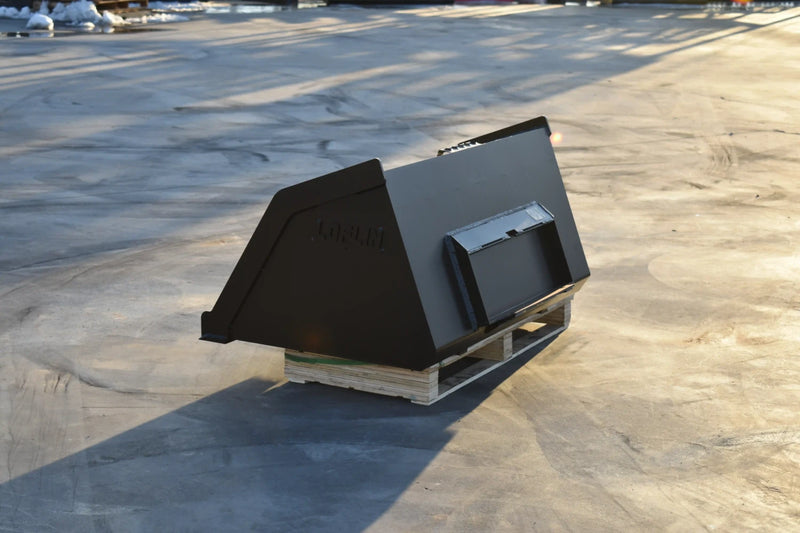 Litter Bucket | Mini Skid Steer Attachment | High Capacity | 3/16" Steel | 1/2" x 4" Cutting Edge | Wear Bars | Toro Dingo & Bobcat MT50 Compatible | 36"–54"