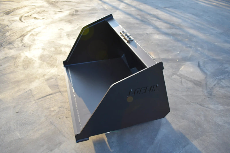 Litter Bucket | Mini Skid Steer Attachment | High Capacity | 3/16" Steel | 1/2" x 4" Cutting Edge | Wear Bars | Toro Dingo & Bobcat MT50 Compatible | 36"–54"