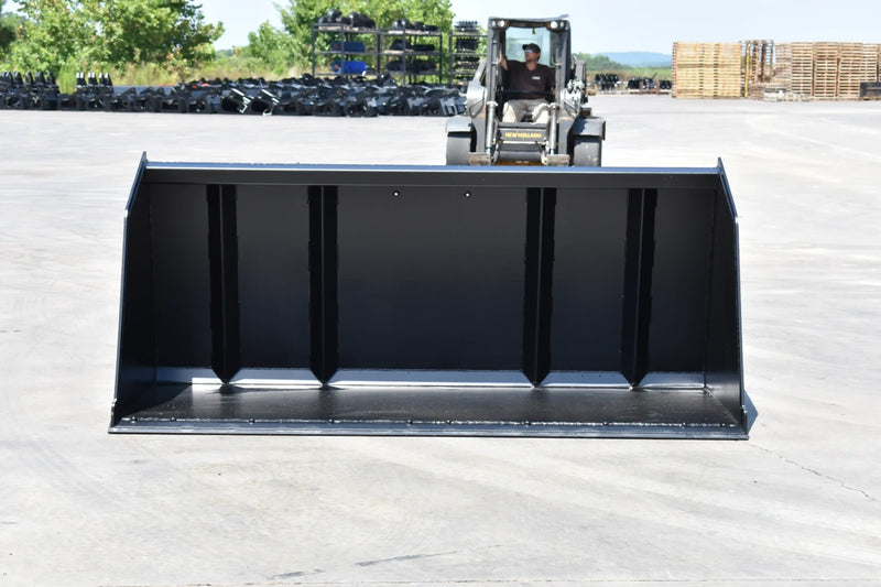 Turkey Litter Bucket | Skid Steer Attachment | High Capacity | 3/16" Steel | 3/4" x 6" Cutting Edge | 1/2" Wear Bars | Optional Bolt-On Reversible Edge | 48"–120"