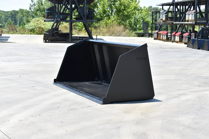 Turkey Litter Bucket | Skid Steer Attachment | High Capacity | 3/16" Steel | 3/4" x 6" Cutting Edge | 1/2" Wear Bars | Optional Bolt-On Reversible Edge | 48"–120"
