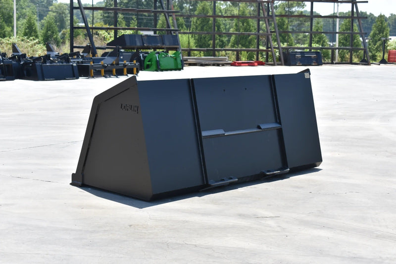 Turkey Litter Bucket | Skid Steer Attachment | High Capacity | 3/16" Steel | 3/4" x 6" Cutting Edge | 1/2" Wear Bars | Optional Bolt-On Reversible Edge | 48"–120"