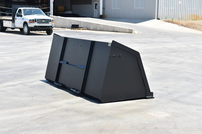 Turkey Litter Bucket | Skid Steer Attachment | High Capacity | 3/16" Steel | 3/4" x 6" Cutting Edge | 1/2" Wear Bars | Optional Bolt-On Reversible Edge | 48"–120"