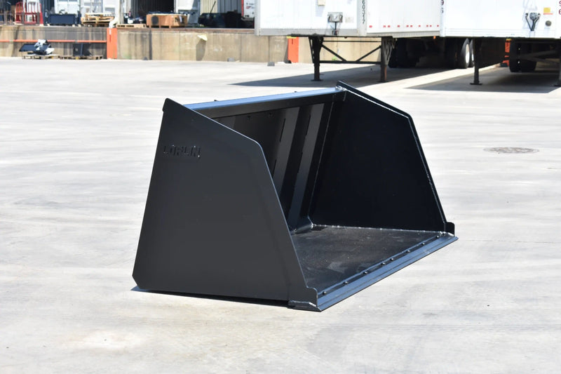 Turkey Litter Bucket | Skid Steer Attachment | High Capacity | 3/16" Steel | 3/4" x 6" Cutting Edge | 1/2" Wear Bars | Optional Bolt-On Reversible Edge | 48"–120"