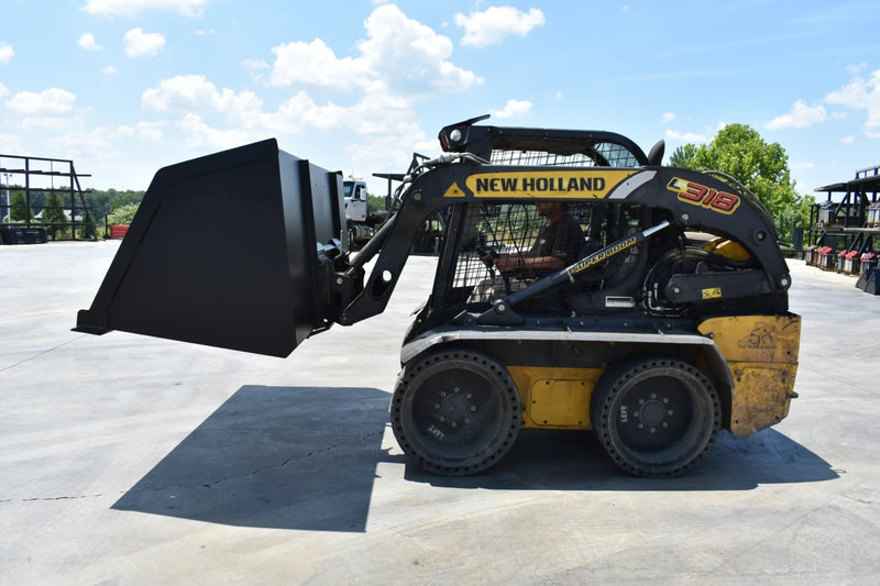 Turkey Litter Bucket | Skid Steer Attachment | High Capacity | 3/16" Steel | 3/4" x 6" Cutting Edge | 1/2" Wear Bars | Optional Bolt-On Reversible Edge | 48"–120"