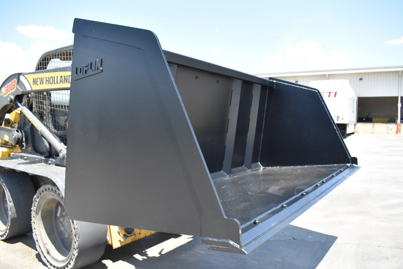 Turkey Litter Bucket | Skid Steer Attachment | High Capacity | 3/16" Steel | 3/4" x 6" Cutting Edge | 1/2" Wear Bars | Optional Bolt-On Reversible Edge | 48"–120"