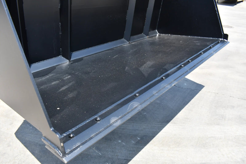 Turkey Litter Bucket | Skid Steer Attachment | High Capacity | 3/16" Steel | 3/4" x 6" Cutting Edge | 1/2" Wear Bars | Optional Bolt-On Reversible Edge | 48"–120"