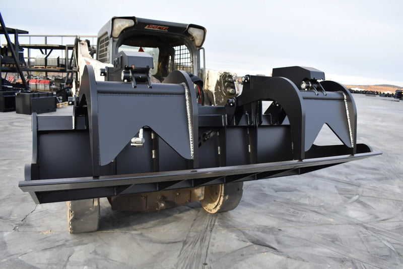 Extra Heavy Duty Grapple Bucket | Skid Steer Attachment | Hydraulic | 9,500 lb Grapple Force | 1" Independent Tines | 1" x 8" Cutting Edge | 1" Thick Sides | Quick Attach | 66"–84"